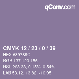 Color code: CMYK 12 / 23 / 0 / 39 | qconv.com