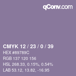 Color code: CMYK 12 / 23 / 0 / 39 | qconv.com