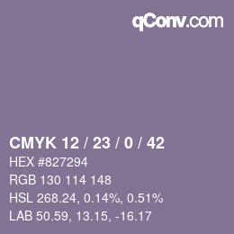 Color code: CMYK 12 / 23 / 0 / 42 | qconv.com