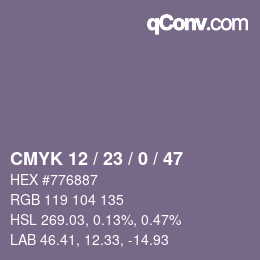 Color code: CMYK 12 / 23 / 0 / 47 | qconv.com