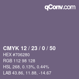Color code: CMYK 12 / 23 / 0 / 50 | qconv.com