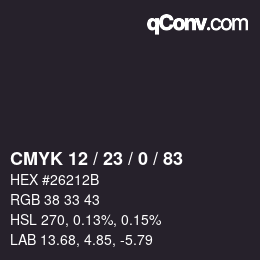 Color code: CMYK 12 / 23 / 0 / 83 | qconv.com