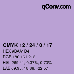 カラーコード: CMYK 12 / 24 / 0 / 17 | qconv.com
