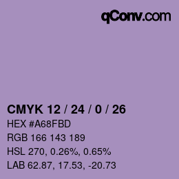 カラーコード: CMYK 12 / 24 / 0 / 26 | qconv.com