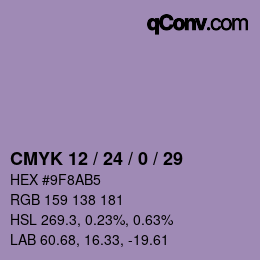 Código de color: CMYK 12 / 24 / 0 / 29 | qconv.com