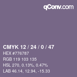 Color code: CMYK 12 / 24 / 0 / 47 | qconv.com