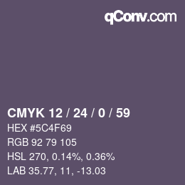 颜色代码: CMYK 12 / 24 / 0 / 59 | qconv.com