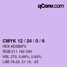 颜色代码: CMYK 12 / 24 / 0 / 6 | qconv.com