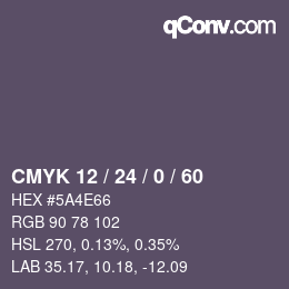 颜色代码: CMYK 12 / 24 / 0 / 60 | qconv.com