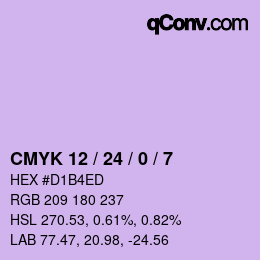 カラーコード: CMYK 12 / 24 / 0 / 7 | qconv.com