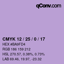 カラーコード: CMYK 12 / 25 / 0 / 17 | qconv.com