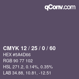 颜色代码: CMYK 12 / 25 / 0 / 60 | qconv.com