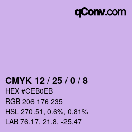 Color code: CMYK 12 / 25 / 0 / 8 | qconv.com