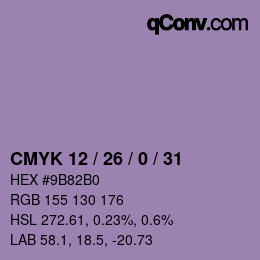 Color code: CMYK 12 / 26 / 0 / 31 | qconv.com