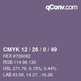 Color code: CMYK 12 / 26 / 0 / 49 | qconv.com