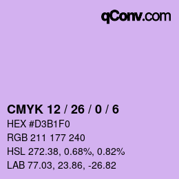 カラーコード: CMYK 12 / 26 / 0 / 6 | qconv.com