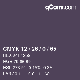 カラーコード: CMYK 12 / 26 / 0 / 65 | qconv.com