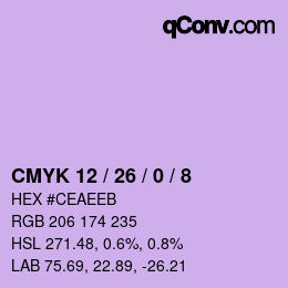 Color code: CMYK 12 / 26 / 0 / 8 | qconv.com