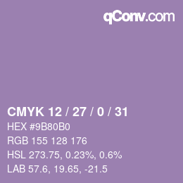 Código de color: CMYK 12 / 27 / 0 / 31 | qconv.com