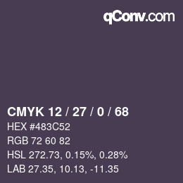 カラーコード: CMYK 12 / 27 / 0 / 68 | qconv.com