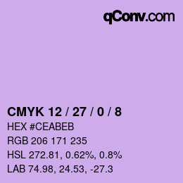 カラーコード: CMYK 12 / 27 / 0 / 8 | qconv.com