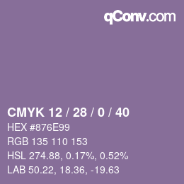 カラーコード: CMYK 12 / 28 / 0 / 40 | qconv.com