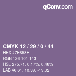 颜色代码: CMYK 12 / 29 / 0 / 44 | qconv.com