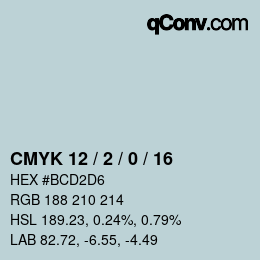 カラーコード: CMYK 12 / 2 / 0 / 16 | qconv.com