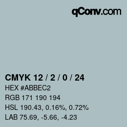 Color code: CMYK 12 / 2 / 0 / 24 | qconv.com