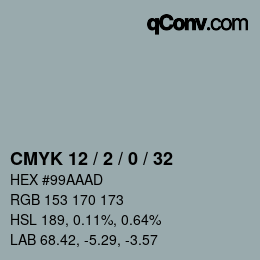 Color code: CMYK 12 / 2 / 0 / 32 | qconv.com