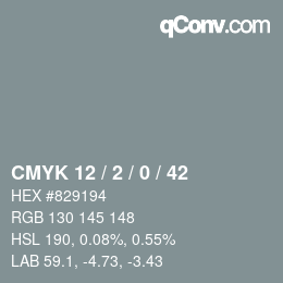 Color code: CMYK 12 / 2 / 0 / 42 | qconv.com