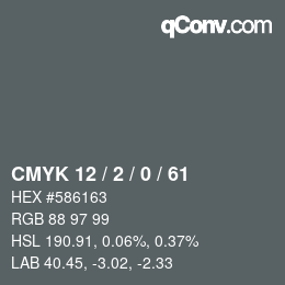 カラーコード: CMYK 12 / 2 / 0 / 61 | qconv.com