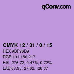 Color code: CMYK 12 / 31 / 0 / 15 | qconv.com