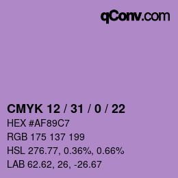 Color code: CMYK 12 / 31 / 0 / 22 | qconv.com