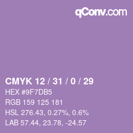 Color code: CMYK 12 / 31 / 0 / 29 | qconv.com