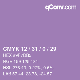 Color code: CMYK 12 / 31 / 0 / 29 | qconv.com