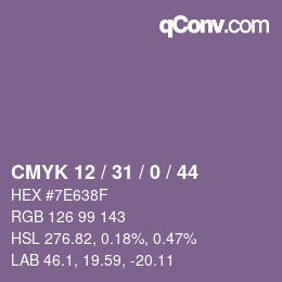 颜色代码: CMYK 12 / 31 / 0 / 44 | qconv.com