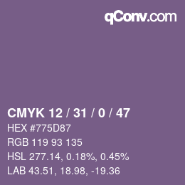 Color code: CMYK 12 / 31 / 0 / 47 | qconv.com