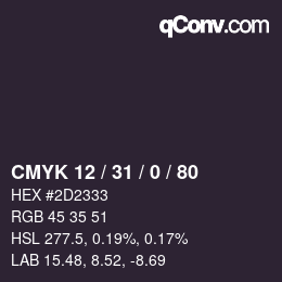 Color code: CMYK 12 / 31 / 0 / 80 | qconv.com