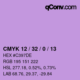 Color code: CMYK 12 / 32 / 0 / 13 | qconv.com