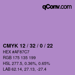 カラーコード: CMYK 12 / 32 / 0 / 22 | qconv.com