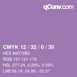 Color code: CMYK 12 / 32 / 0 / 30 | qconv.com