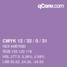 Color code: CMYK 12 / 32 / 0 / 31 | qconv.com