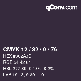 Color code: CMYK 12 / 32 / 0 / 76 | qconv.com