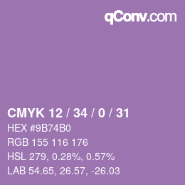 Color code: CMYK 12 / 34 / 0 / 31 | qconv.com