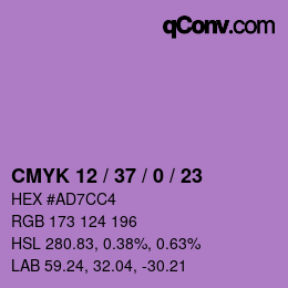 Color code: CMYK 12 / 37 / 0 / 23 | qconv.com