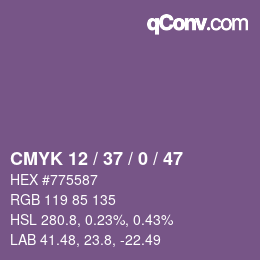 Color code: CMYK 12 / 37 / 0 / 47 | qconv.com