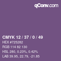 Color code: CMYK 12 / 37 / 0 / 49 | qconv.com