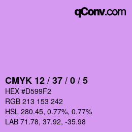 Color code: CMYK 12 / 37 / 0 / 5 | qconv.com