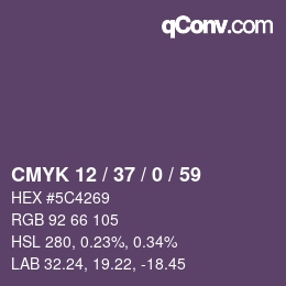 Farbcode: CMYK 12 / 37 / 0 / 59 | qconv.com